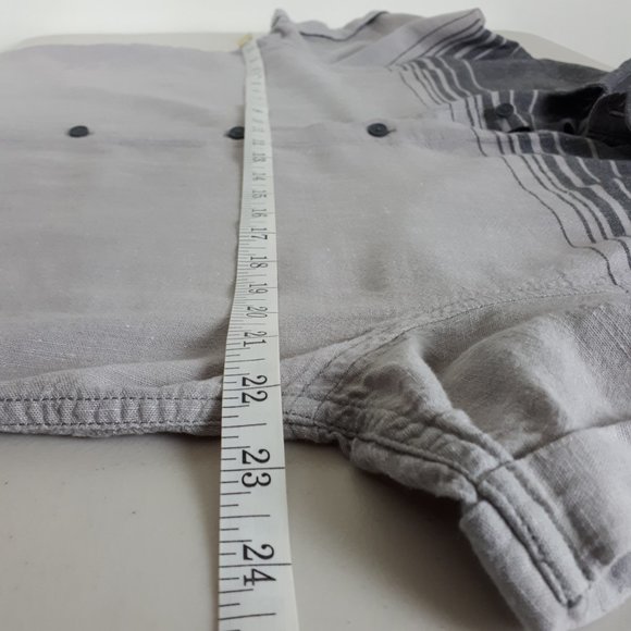 Howe Gray Short Sleeve Cotton Linen Shirt - Picture 6 of 13
